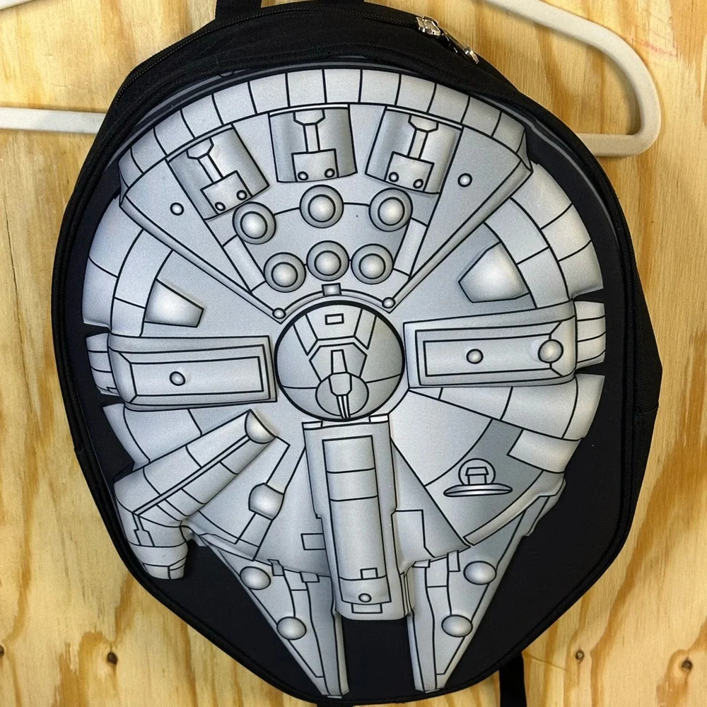 Loungefly Millennium Falcon 3-d Design Backpack in Black and Silver‎